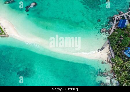 Luftaufnahme von Koh Nang Yuan, in Koh Tao, Provinz Samui, Thailand, Südostasien Stockfoto