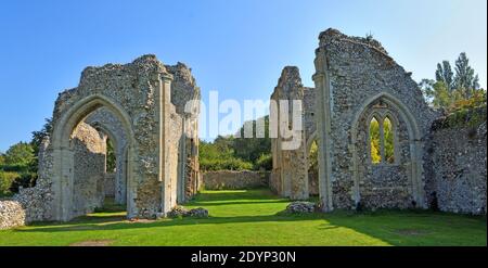 Die Ruinen von Creake Abbey North Norfolk England. Stockfoto