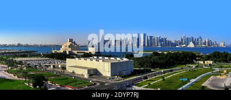 Ein schönes Luftbild von Doha Skyline KATAR Stockfoto