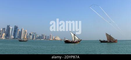 Doha Sky Line Cornisch - KATAR Stockfoto