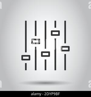 Steuerung der Lautstärke Symbol im flachen Stil. Audio einstellen Zeichen Vector Illustration auf weißem Hintergrund isoliert. Filter Business Konzept. Stock Vektor