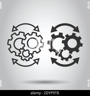 Workflow-Symbol im flachen Stil. Gang wirksame Vektor Illustration auf weißem Hintergrund isoliert. Prozessorganisation Geschäftskonzept. Stock Vektor
