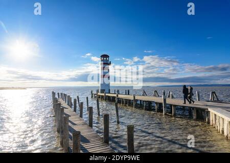 Podersdorf am See: Leuchtturm am Neusiedler See Der Neusiedler See (Neusiedler See), Burgenland, Österreich Stockfoto