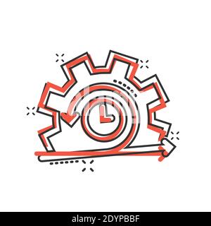 Agile Ikone im Comic-Stil. Flexible Cartoon Vektor-Illustration auf weißem isolierten Hintergrund. Pfeilzyklus Splash-Effekt Geschäftskonzept. Stock Vektor