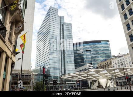 Brüssel, BELGIEN - 7. Juli 2019: Brüssel Stadtzentrum, Region Brüssel Hauptstadt Stockfoto