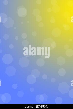 Transparente Lichter auf einem Hintergrund mit blauem und gelbem Verlauf. Illustration für Design. Stockfoto