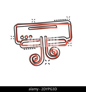 Conditioner-Symbol im Comic-Stil. Kühler Cartoon Vektor-Illustration auf weißem isolierten Hintergrund. Geschäftskonzept mit kaltem Klimaeffekt. Stock Vektor