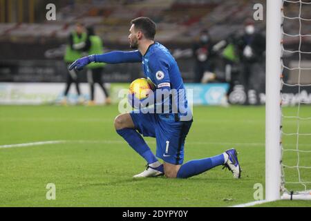 WOLVERHAMPTON, ENGLAND. 26. DEZEMBER Hugo Lloris von Tottenham Hotspur rettet den Ball während des Premier League-Spiels zwischen Wolverhampton Wanderers und Tottenham Hotspur am Sonntag, 27. Dezember 2020 in Molineux, Wolverhampton. (Kredit: Simon Newbury, Mi News) Kredit: MI Nachrichten & Sport /Alamy Live Nachrichten Stockfoto