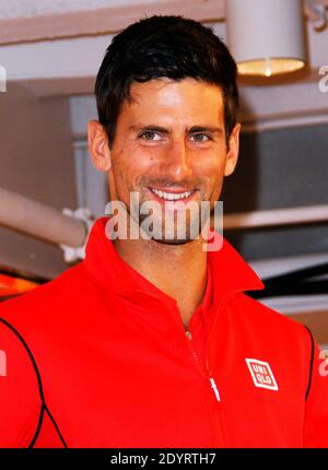 Novak Djokovic erscheint am 19. August 2013 im Flagship Store der UNIQLO 5th Avenue in New York City, NY, USA. Foto von Donna ward/ABACAPRESS.COM Stockfoto