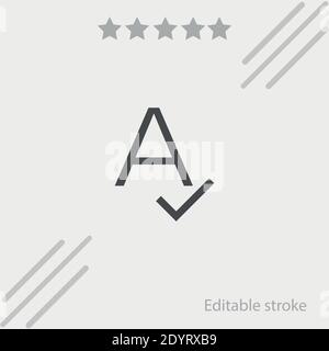 Rechtschreibung Vektor-Symbol Moderne einfache Vektor-Illustration Stock Vektor