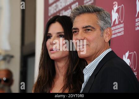 Sandra Bullock und George Clooney nehmen an der "Gravity" Photocall während des 70. Internationalen Filmfestivals von Venedig (Mostra) auf der Lido-Insel in Venedig, Italien, am 28. August 2013 Teil. Foto von Aurore Marechal/ABACAPRESS.COM Stockfoto