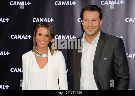 Thomas Lombard, Isabelle Ithurburu Teilnahme an der Canal Plus Party im Electric Club in Paris, Frankreich am 28. August 2013. Foto von Alban Wyters/ABACAPRESS.COM Stockfoto