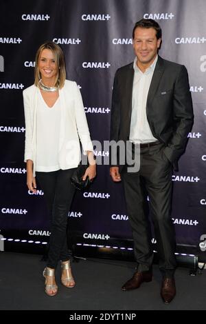 Thomas Lombard, Isabelle Ithurburu Teilnahme an der Canal Plus Party im Electric Club in Paris, Frankreich am 28. August 2013. Foto von Alban Wyters/ABACAPRESS.COM Stockfoto