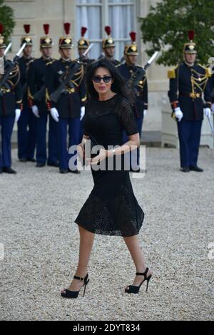 Die französische Juniorministerin für französisches Leben im Ausland und die Frankophonie Yamina Benguigui bei einem Staatsessen für Bundespräsident Joachim Gauck am 3. September 2013 im Elysee-Palast in Paris, Frankreich. Foto von Mousse/ABACAPRESS.COM Stockfoto