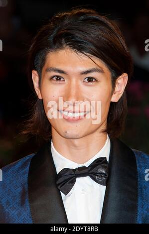 Haruma Miura bei der Premiere von "Harlock Space Pirate 3D" während des 70. Internationalen Filmfestivals von Venedig, das am 3. September 2013 im Sala Grande in Venedig, Italien, stattfand. Foto von Nicolas Genin/ABACAPRESS.COM Stockfoto