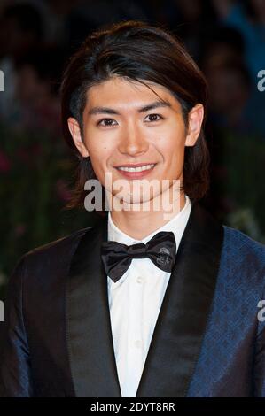 Haruma Miura bei der Premiere von "Harlock Space Pirate 3D" während des 70. Internationalen Filmfestivals von Venedig, das am 3. September 2013 im Sala Grande in Venedig, Italien, stattfand. Foto von Nicolas Genin/ABACAPRESS.COM Stockfoto