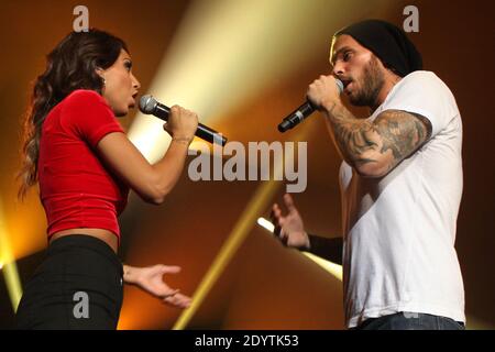 Tal und Matt Pokora spielen live im Leurs Voix pour L’Espoir 2 Event, das am 12. September 2013 im L’Olympia Konzertsaal in Paris, Frankreich, stattfindet. Foto von Audrey Poree/ABACAPRESS.COM Stockfoto