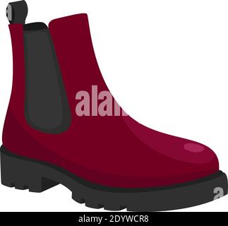 Rote Stiefel, Illustration, Vektor auf weißem Hintergrund. Stock Vektor