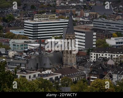 Heilig Kreuz Kirche von Lousberg in Aachen Nordrhein-Westfalen aus gesehen In Deutschland Stockfoto