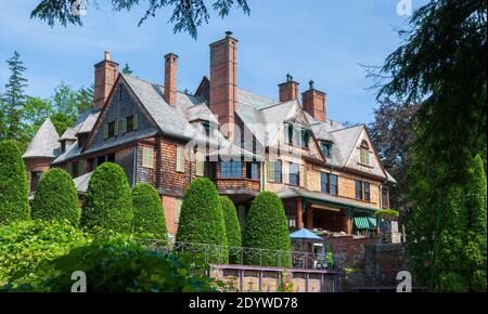 Naumkeag - eine vergoldete Alter Sommervilla in Stockbridge, MA. Das historische Landgut ist berühmt für seine terrassenförmig angelegten Gärten und seine herrliche Architektur Stockfoto