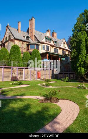 Naumkeag - eine vergoldete Alter Sommervilla in Stockbridge, MA. Das historische Landgut ist berühmt für seine terrassenförmig angelegten Gärten und seine herrliche Architektur Stockfoto