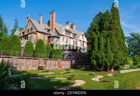 Naumkeag - eine vergoldete Alter Sommervilla in Stockbridge, MA. Das historische Landgut ist berühmt für seine terrassenförmig angelegten Gärten und seine herrliche Architektur Stockfoto