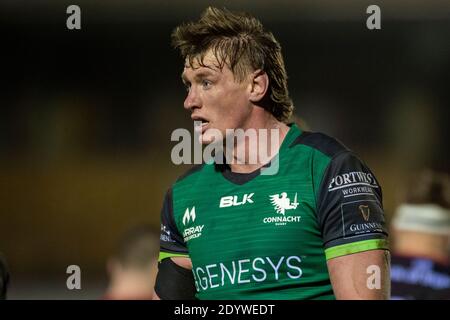 Galway, Irland. Dezember 2020. Gavin Thornbury von Connacht enttäuscht nach dem Guinness PRO14 Runde 9 Spiel zwischen Connacht Rugby und Ulster Rugby auf dem Sportplatz in Galway, Irland am 27. Dezember 2020 (Foto von Andrew SURMA/SIPA USA) Kredit: SIPA USA/Alamy Live News Stockfoto