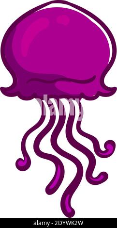 Rosa Qualle, Illustration, Vektor auf weißem Hintergrund. Stock Vektor