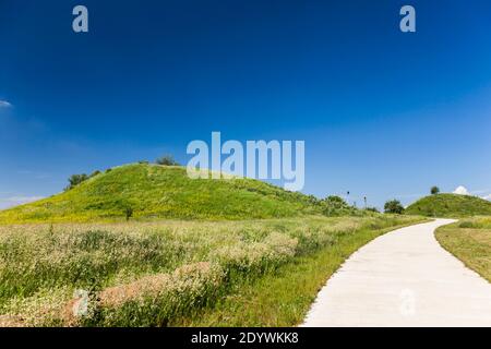 Thrakische Grabstätte von Sveshtari, hügeliger Tumulus, 3. Jahrhundert v. Chr., Sveshtari, Provinz Razgrad, Bulgarien, Südosteuropa, Europa Stockfoto