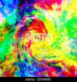 Ein abstraktes mehrfarbiges Tie-Farbstoff-Stil Hintergrundbild. Stockfoto