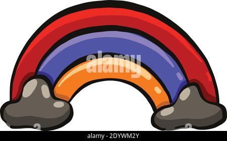 Kleiner bunter Regenbogen, Illustration, Vektor auf weißem Hintergrund. Stock Vektor