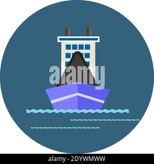 Frachtschiff, Illustration, Vektor auf weißem Hintergrund. Stock Vektor