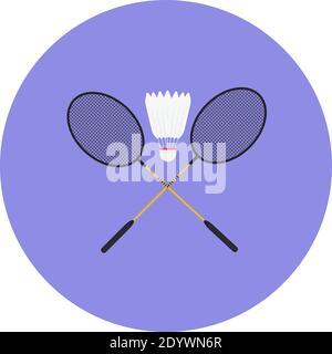 Spielen Badminton, Illustration, Vektor auf einem weißen Hintergrund. Stock Vektor