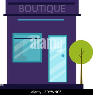 Kleine Botique, Illustration, Vektor auf weißem Hintergrund. Stock Vektor