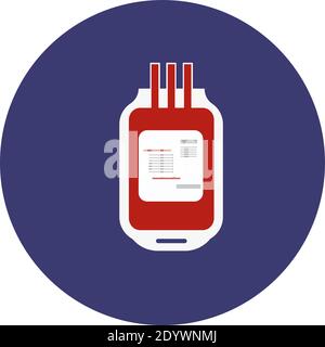 Blutbeutel, Illustration, Vektor auf weißem Hintergrund. Stock Vektor