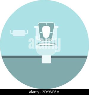 Toilettenschüssel, Illustration, Vektor auf weißem Hintergrund. Stock Vektor