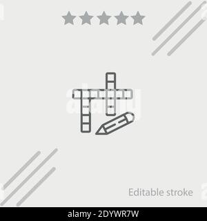 Kreuzworträtsel Vektor-Symbol Moderne einfache Vektor-Illustration Stock Vektor