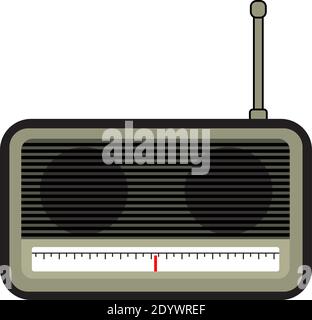 Grünes Radio, Illustration, Vektor auf weißem Hintergrund. Stock Vektor