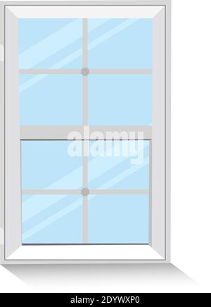 Leeres Fenster, Illustration, Vektor auf weißem Hintergrund. Stock Vektor