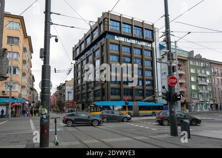 SOFIA, BULGARIEN - 27. DEZEMBER 2020: Blick auf Vasil Levski Boulevard, Sofia, Bulgarien. Sofia ist die Hauptstadt und größte Stadt Bulgariens Stockfoto