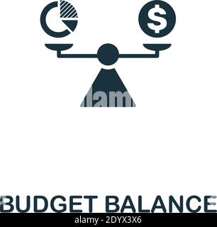 Symbol „Budgetausgleich“. Hochwertiges Design aus der Business Management Icon Kollektion. Pixel Perfect Budget Balance Symbol für Web-Design, Apps, Software Stock Vektor