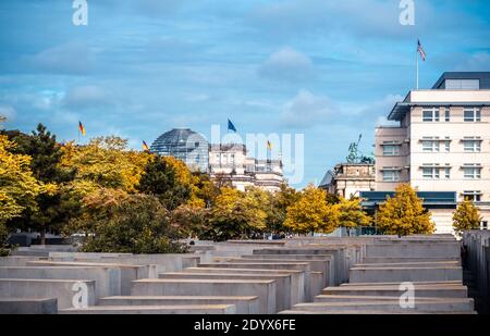 Berlin, Deutschland - 20. September 2019: Holocaust-Mahnmal im deutschen Reichstag Stockfoto