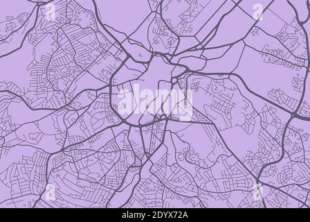 Detaillierte Karte von Sheffield Stadt Verwaltungsgebiet. Lizenzfreie Vektorgrafik. Stadtbild-Panorama. Dekorative Grafik Touristenkarte von Sheffield Stock Vektor