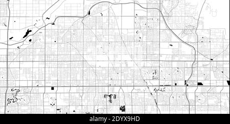 Stadtkarte von Mesa. Vektor-Illustration, Mesa Karte Graustufen Kunst Poster. Straßenkarte mit Straßen, Ansicht der Metropolregion. Stock Vektor