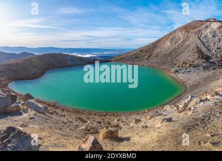 Emerald Lake im Tongariro Nationalpark in Neuseeland Stockfoto