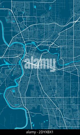 Stadt Verwaltungsgebiet. Lizenzfreie Vektorgrafik. Stadtbild-Panorama. Dekorative Grafik Touristenkarte von Sacramento Gebiet. Stock Vektor