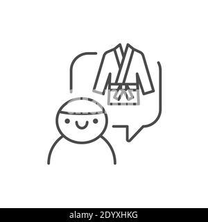 Kinder Aikido Schule Farbe Linie Symbol. Piktogramm für Webseite, mobile App, Promo. Stock Vektor