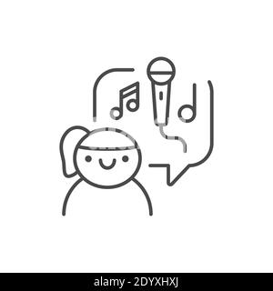 Singing Schule Farbe Linie Symbol. Piktogramm für Webseite, mobile App, Promo. Stock Vektor