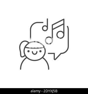 Symbol für die Farblinie der Kindermusikschule. Piktogramm für Webseite, mobile App, Promo. Stock Vektor