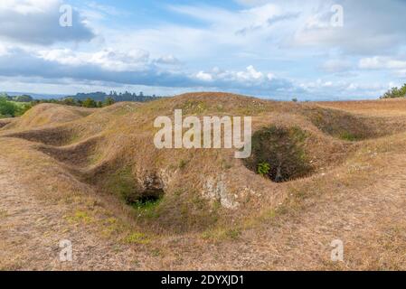 Ruapekapeka pa - Ruinen einer maori-Festung in Neu Seeland Stockfoto